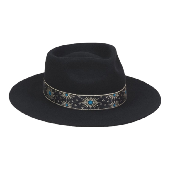 LACK OF COLOR THE PHOENIX FEDORA HAT BLACK SIZE 57CM(M) - Picture 3 of 15